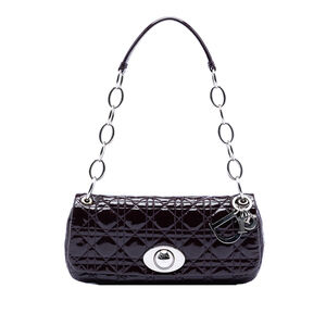Pre-Loved Dior Patent Cannage Rendezvous Shoulder Bag